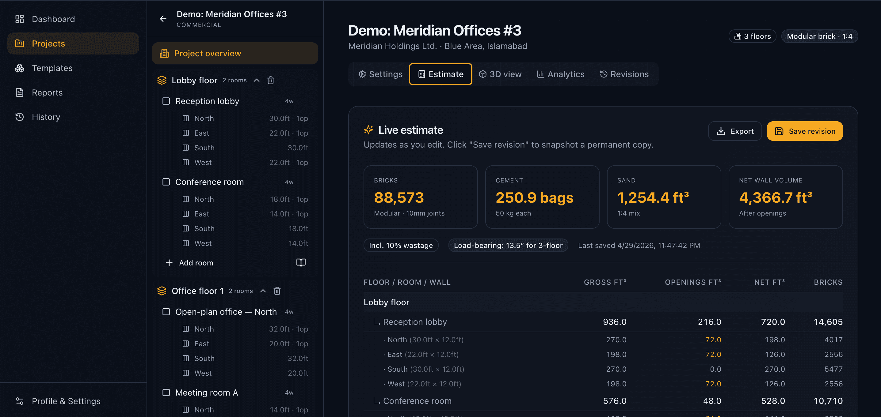 Material Estimation SaaS